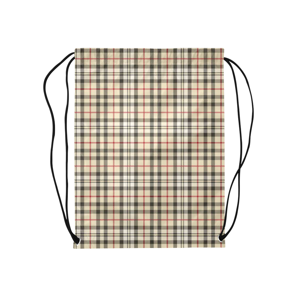 STRIPES LIGHT BROWN Medium Drawstring Bag Model 1604 (Twin Sides) 13.8"(W) * 18.1"(H)