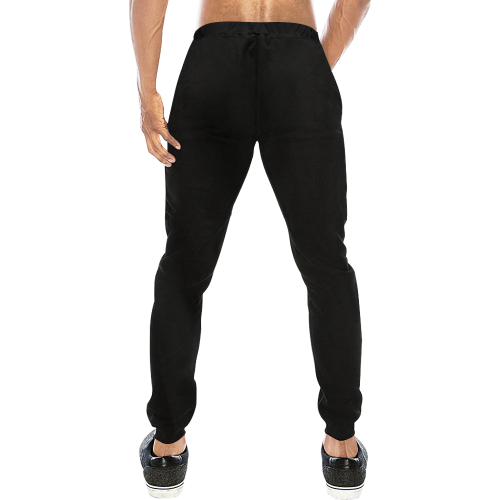 LaMonki black (front) Men's All Over Print Sweatpants (Model L11)