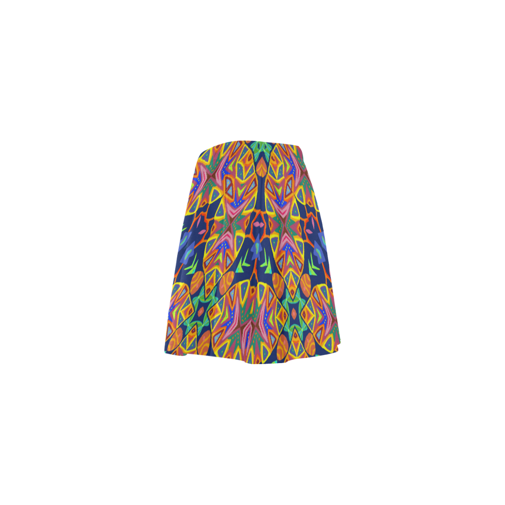 Geometric Symmetrical Flared Shirt Mini Skating Skirt (Model D36)