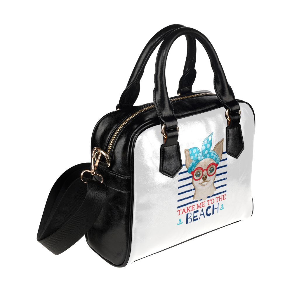 Take Me To The Beach Chihuahua Shoulder Handbag (Model 1634)