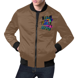 Break Dancing Colorful / Brown All Over Print Bomber Jacket for Men (Model H19)