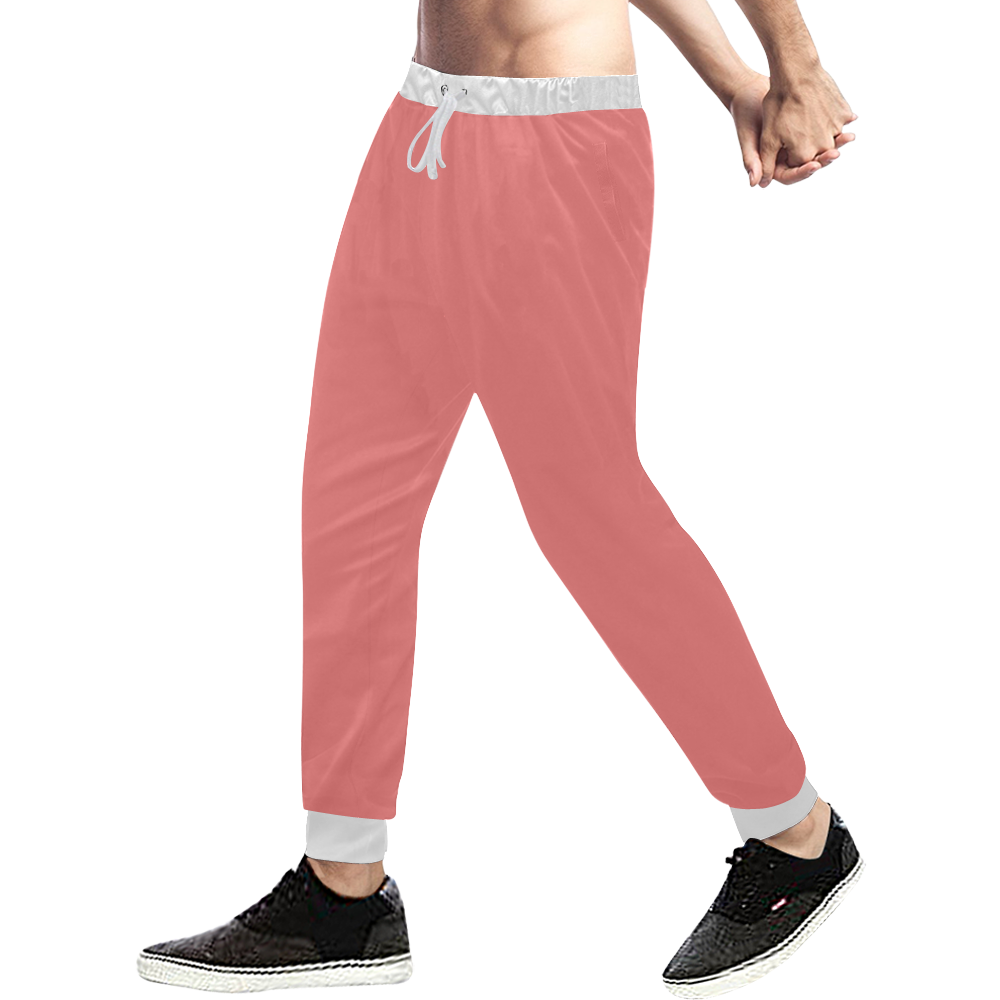 color light red Men's All Over Print Sweatpants (Model L11)