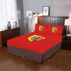 Geneva Red Bed Set 3-Piece Bedding Set