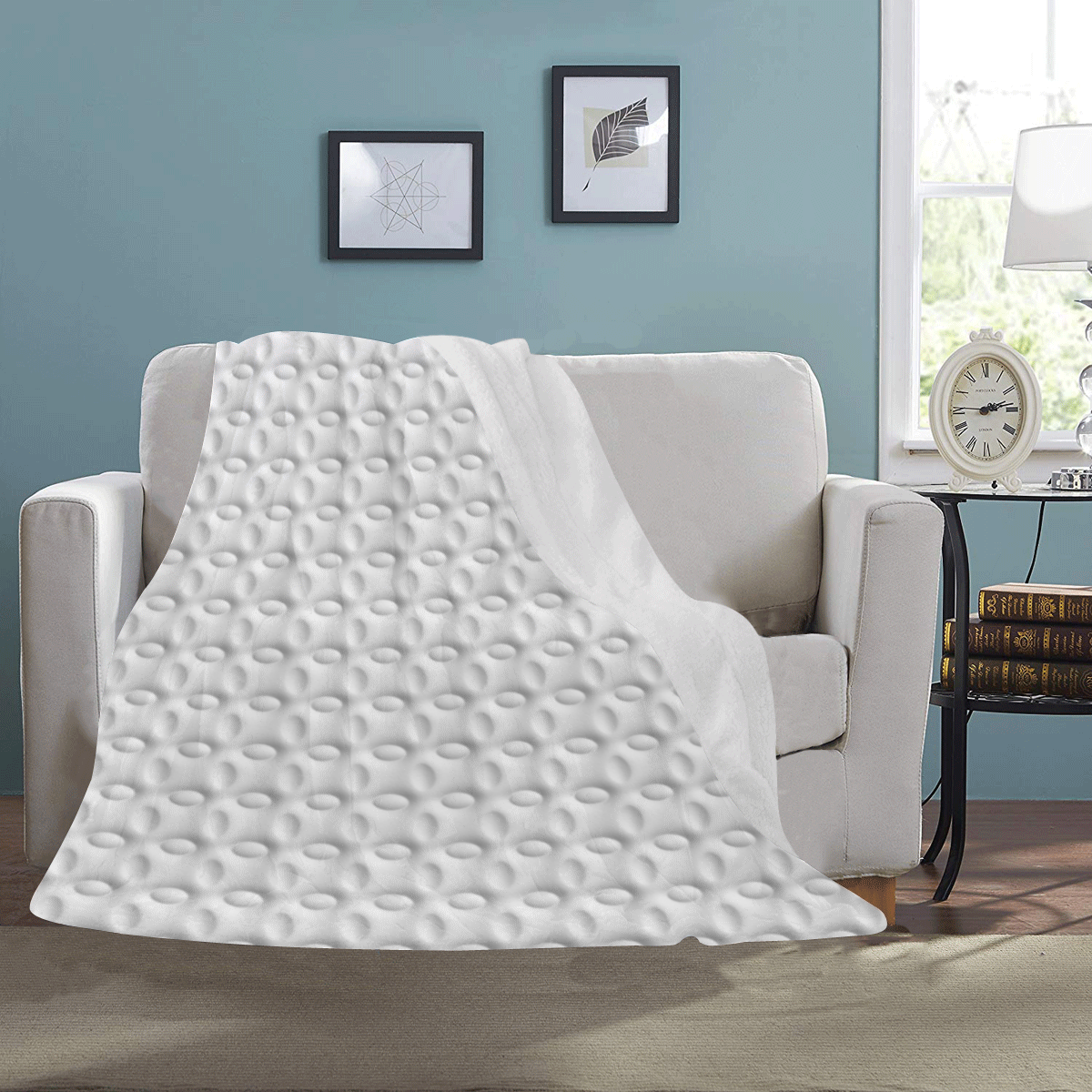White ellipses embossed abstract Ultra-Soft Micro Fleece Blanket 43''x56''
