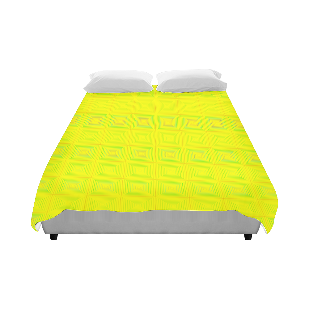 Yellow multicolored multiple squares Duvet Cover 86"x70" ( All-over-print)