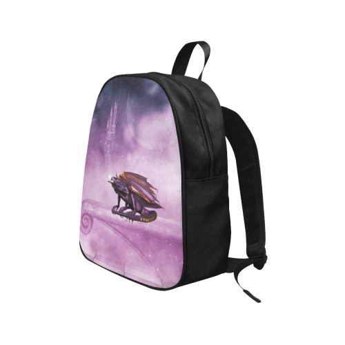 Wonderful violet dragon Fabric School Backpack (Model 1682) (Medium)