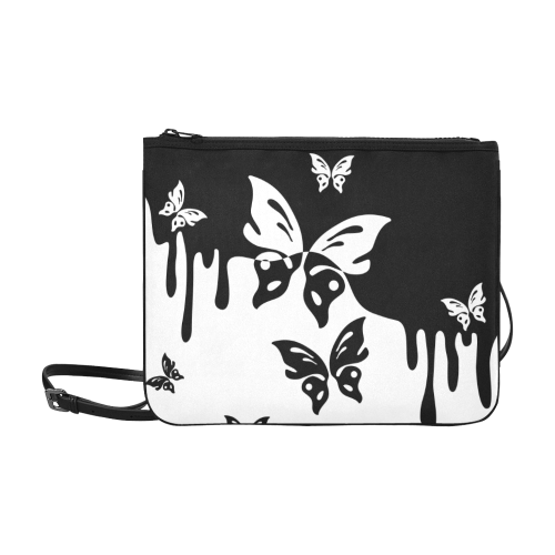 Animals Nature - Splashes Tattoos with Butterflies Slim Clutch Bag (Model 1668)