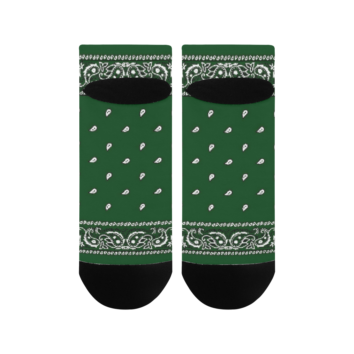 KERCHIEF PATTERN GREEN Women's Ankle Socks