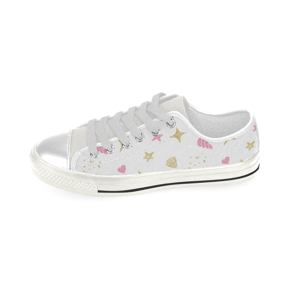 Unicorn Pattern Low Top Canvas Shoes for Kid (Model 018)