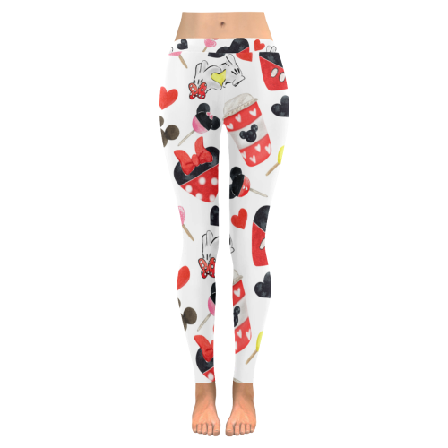 mickeylove4leggings Women's Low Rise Leggings (Invisible Stitch) (Model L05)