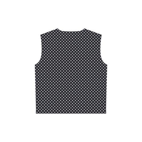 Black polka dots All Over Print Sleeveless Hoodie for Women (Model H15)