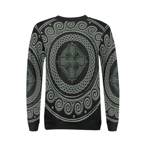 Awesome Celtic Cross All Over Print Crewneck Sweatshirt for Women (Model H18)