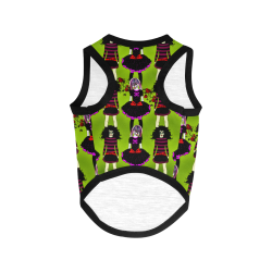Day of the dead sugarskull friends - green dog coat All Over Print Pet Tank Top