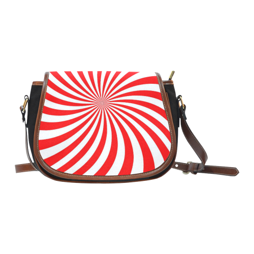 PEPPERMINT TUESDAY SWIRL Saddle Bag/Small (Model 1649)(Flap Customization)