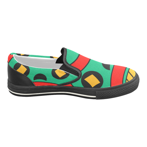 African Scary Tribal Women's Slip-on Canvas Shoes/Large Size (Model 019)