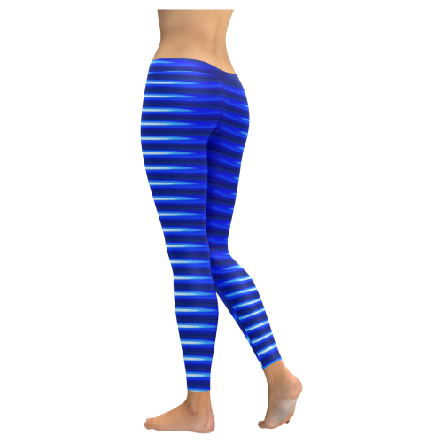 blue spring Women's Low Rise Leggings (Invisible Stitch) (Model L05)