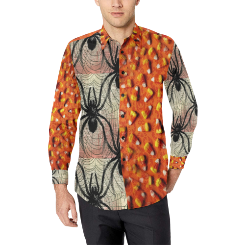 Spider Candy Corn by Artdream Men's All Over Print Casual Dress Shirt (Model T61)