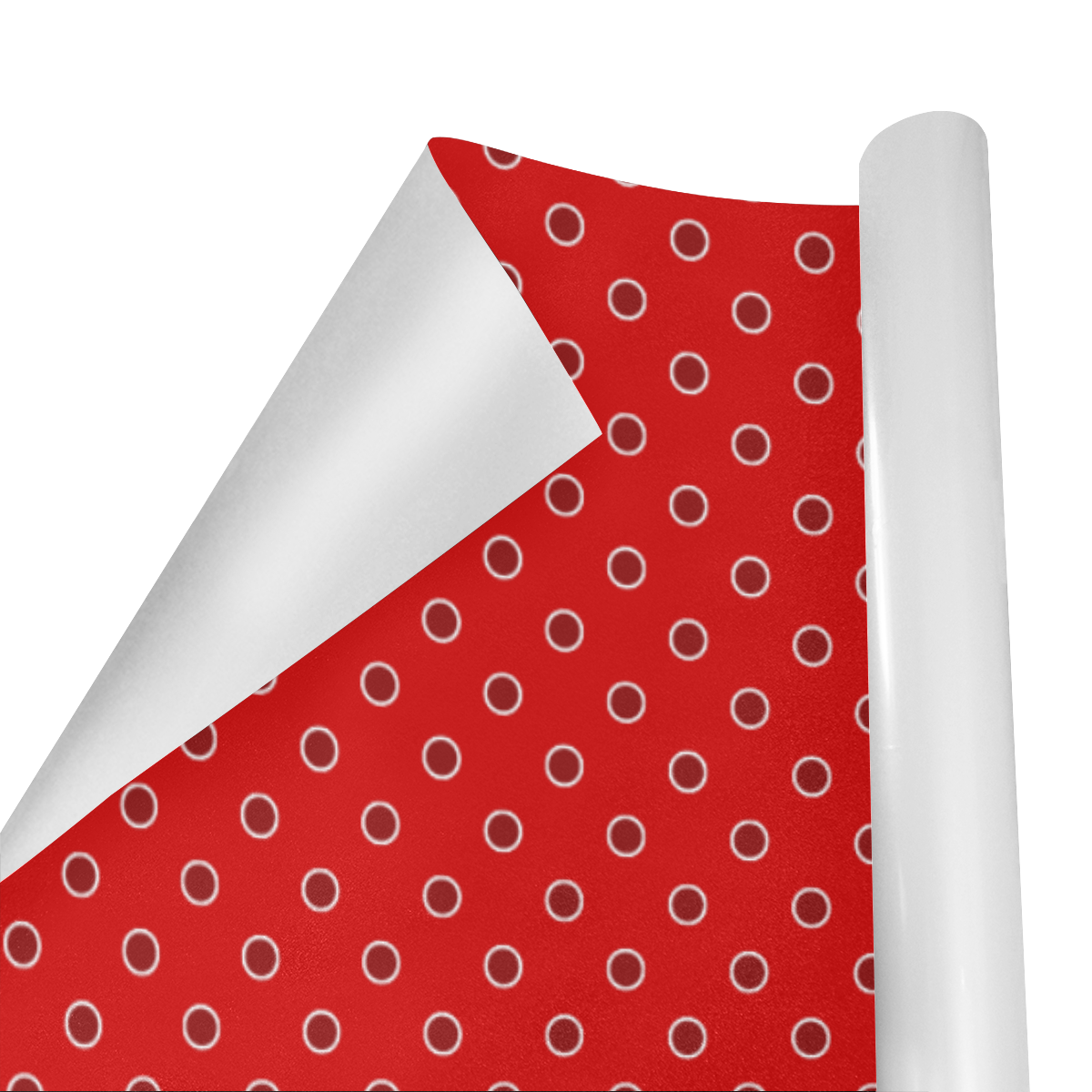 Red Polka Dots on Red Gift Wrapping Paper 58"x 23" (5 Rolls)