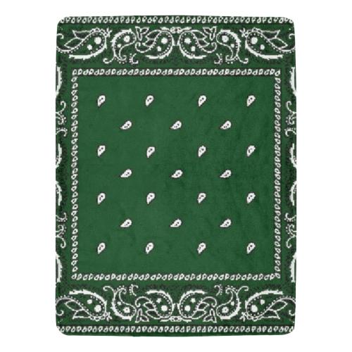 KERCHIEF PATTERN GREEN Ultra-Soft Micro Fleece Blanket 60"x80"
