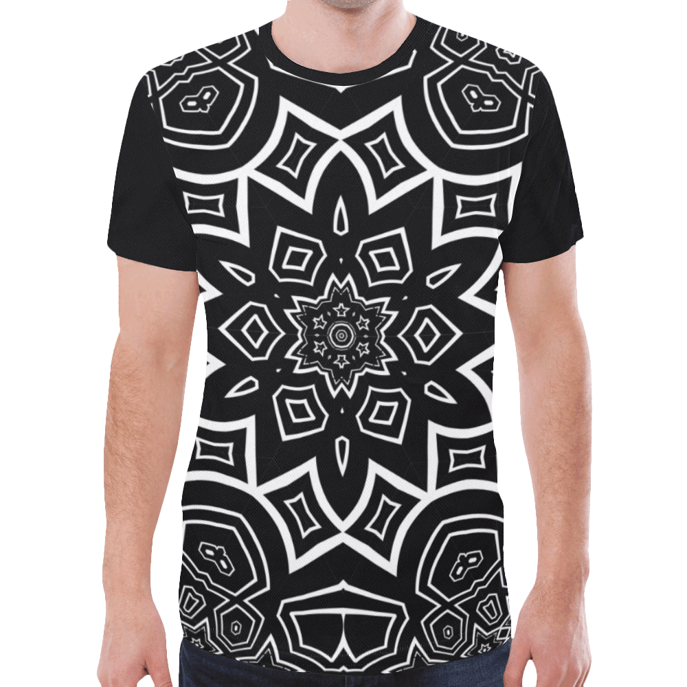 maori bw pattern New All Over Print T-shirt for Men (Model T45)