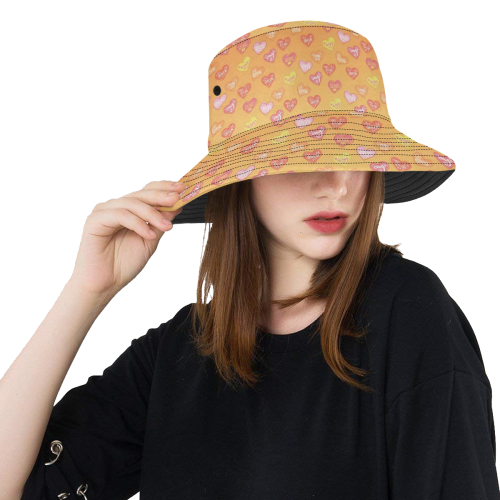Funky Magic Hearts All Over Print Bucket Hat