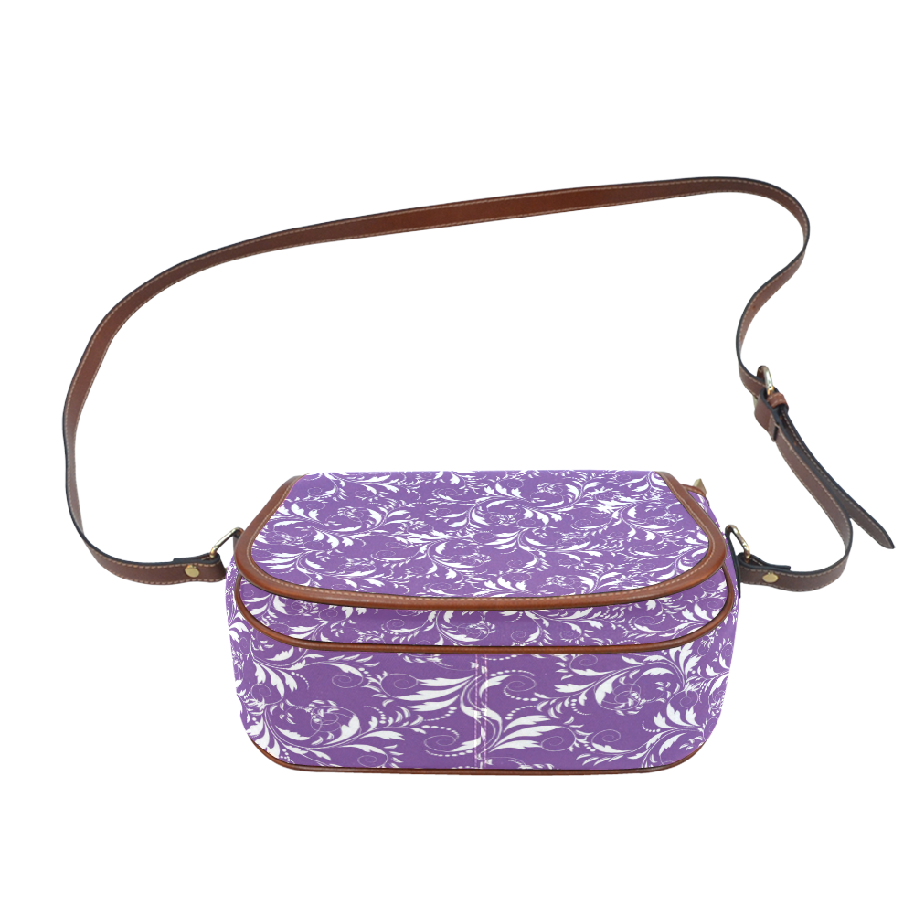 Fancy Floral Pattern Saddle Bag/Small (Model 1649) Full Customization