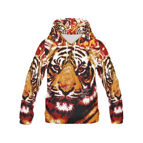TIGER 13 All Over Print Hoodie for Women (USA Size) (Model H13)