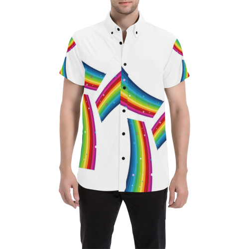 Straight Pride by Popartlover Men's All Over Print Short Sleeve Shirt (Model T53)