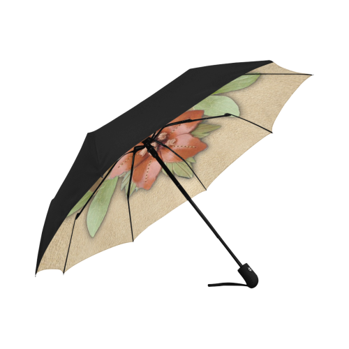 Leather flower decor Anti-UV Auto-Foldable Umbrella (Underside Printing) (U06)
