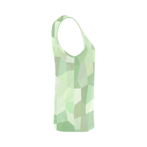 Pastel Greens Mosaic All Over Print Tank Top for Women (Model T43)