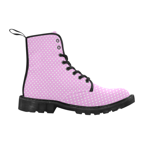Polka-dot pattern Martin Boots for Women (Black) (Model 1203H)