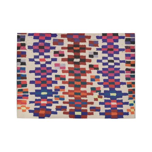 Berber rug square pattern Area Rug7'x5'