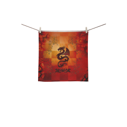 Tribal dragon  on vintage background Square Towel 13“x13”