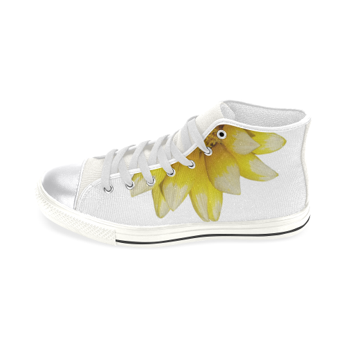 Yellow Flower, floral photography Women's Classic High Top Canvas Shoes (Model 017)