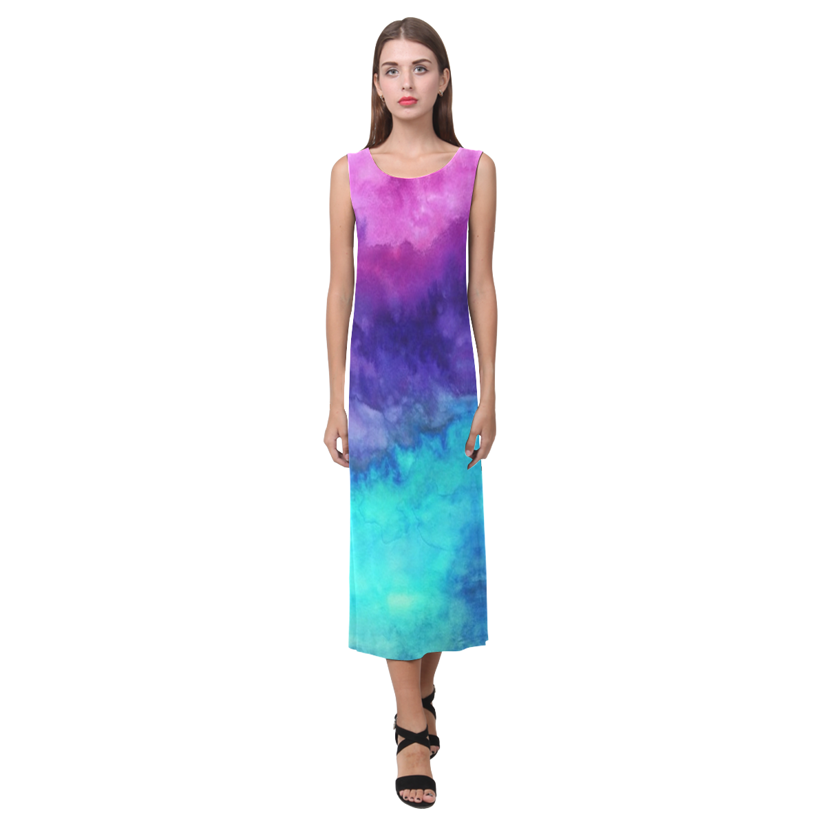 WaterColors Phaedra Sleeveless Open Fork Long Dress (Model D08)
