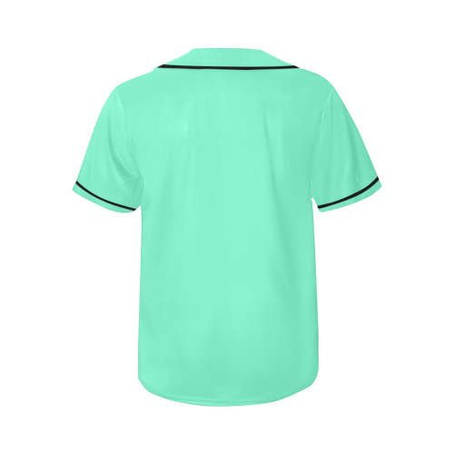 color aquamarine All Over Print Baseball Jersey for Women (Model T50)