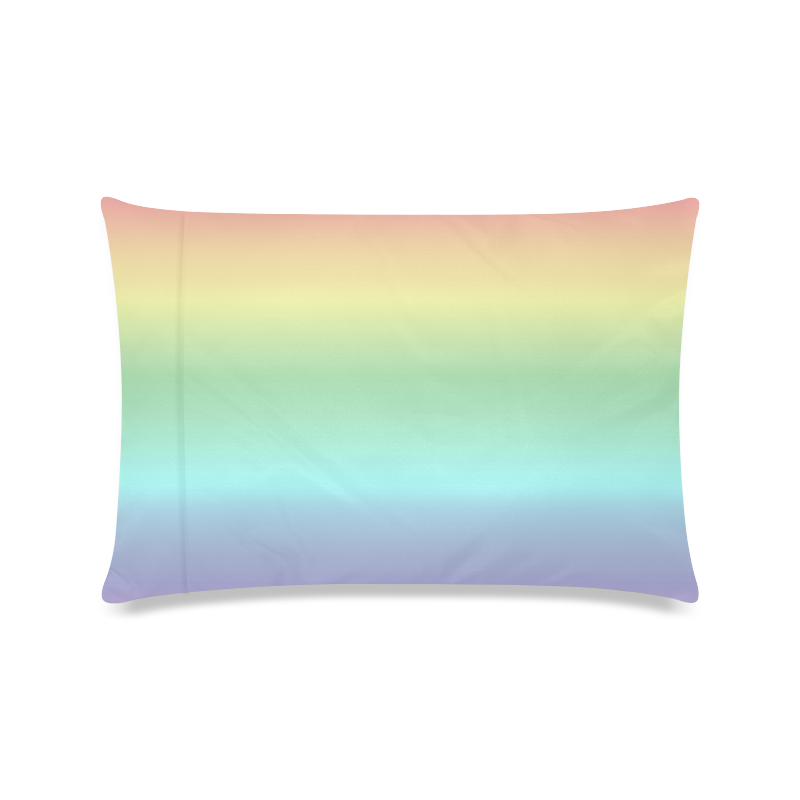 Pastel Rainbow Custom Zippered Pillow Case 16"x24"(Twin Sides)