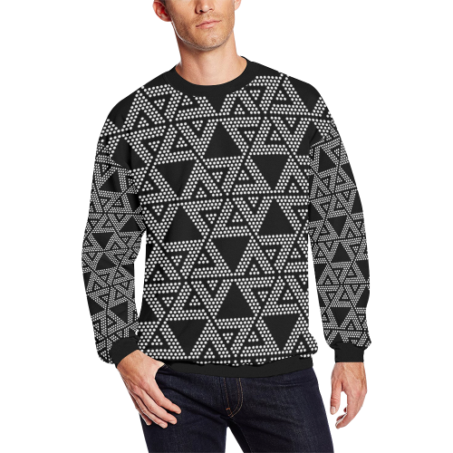 Polka Dots Party Men's Oversized Fleece Crew Sweatshirt/Large Size(Model H18)