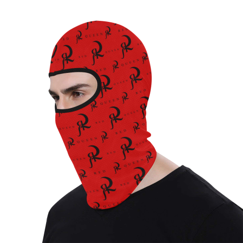 Red Queen Pattern Logo Black & Red All Over Print Balaclava