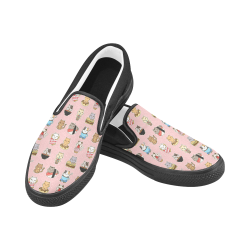pink Women's Unusual Slip-on Canvas Shoes (Model 019)