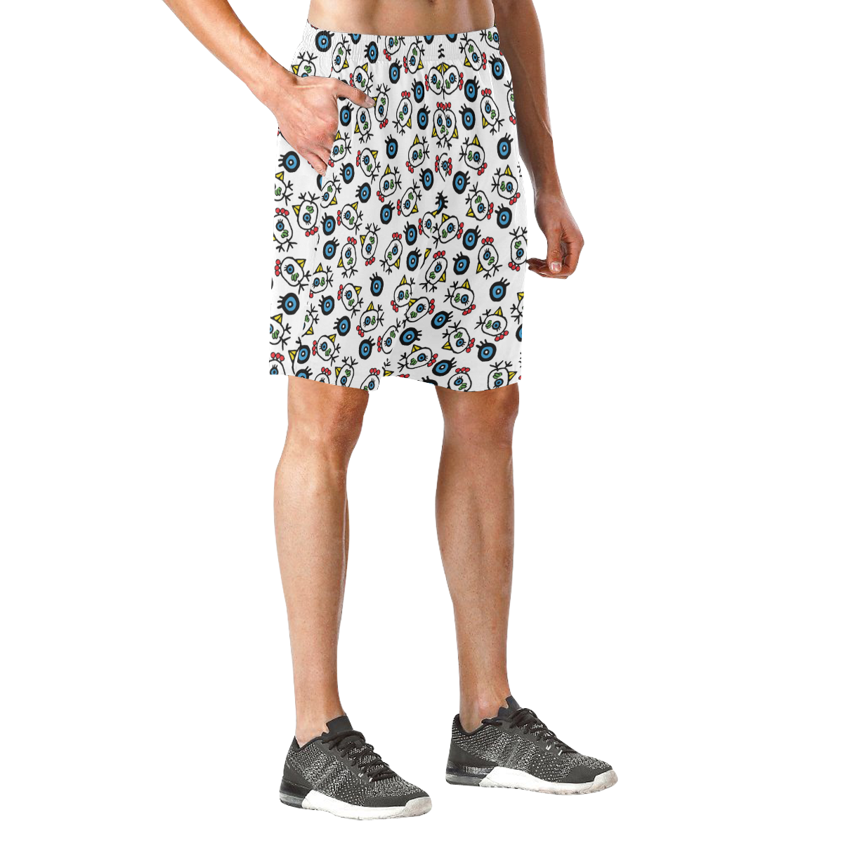 Back Men's All Over Print Elastic Beach Shorts (Model L20)