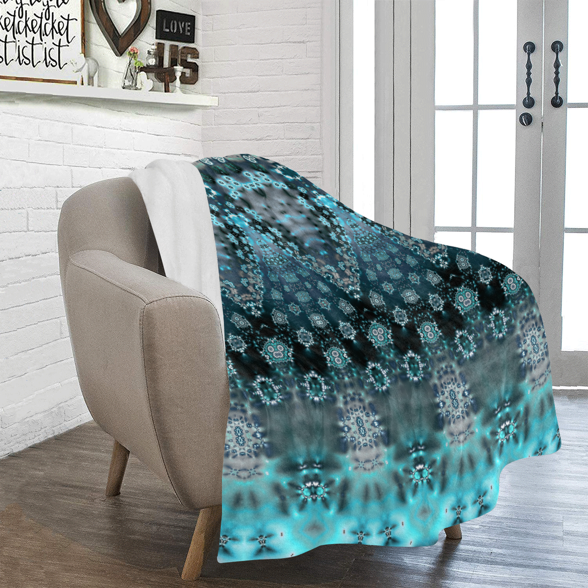Turquoise Night Puiseux Ultra-Soft Micro Fleece Blanket 50"x60"
