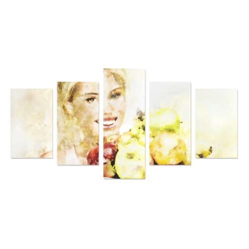 Girl with fruits Canvas Print Sets C (No Frame)