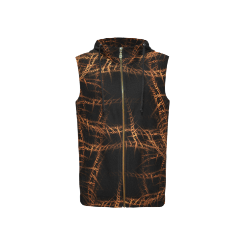 Trapped All Over Print Sleeveless Zip Up Hoodie for Women (Model H16)