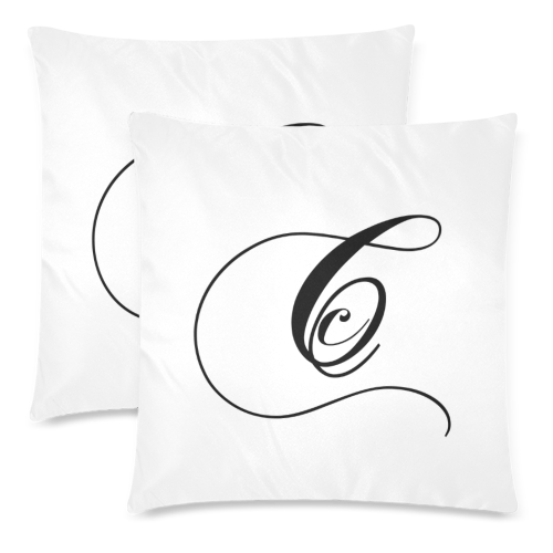 Alphabet C by Jera Nour Custom Zippered Pillow Cases 18"x 18" (Twin Sides) (Set of 2)