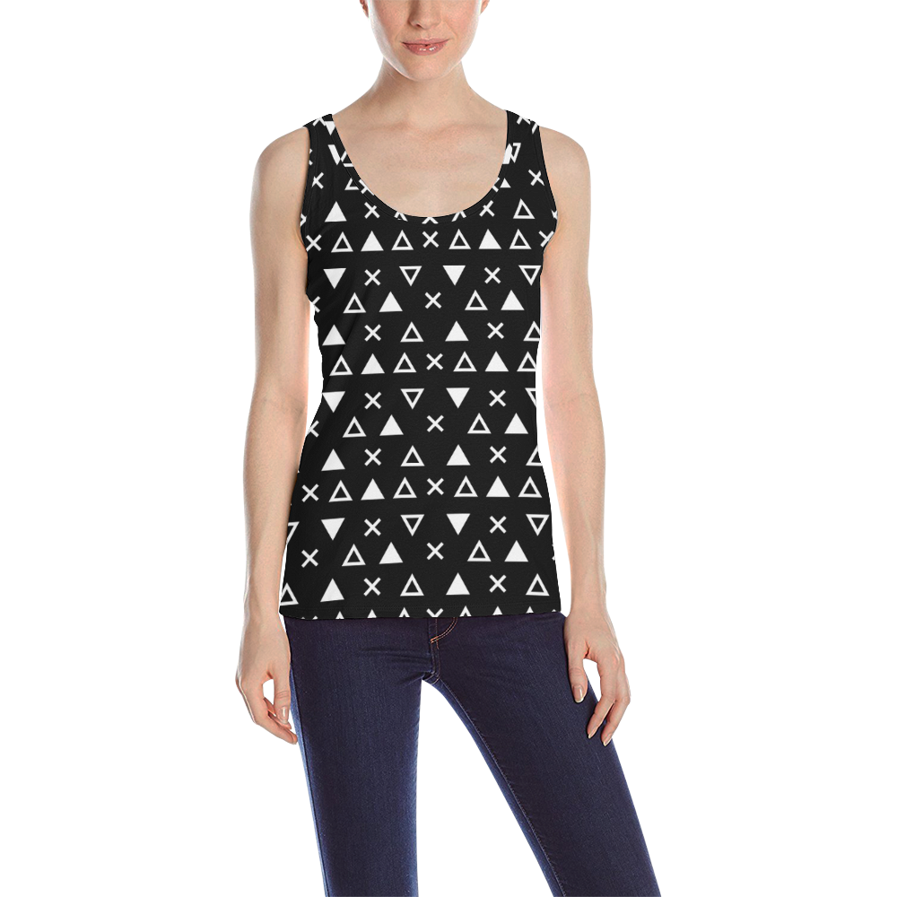 Geo Line Triangle All Over Print Tank Top for Women (Model T43)