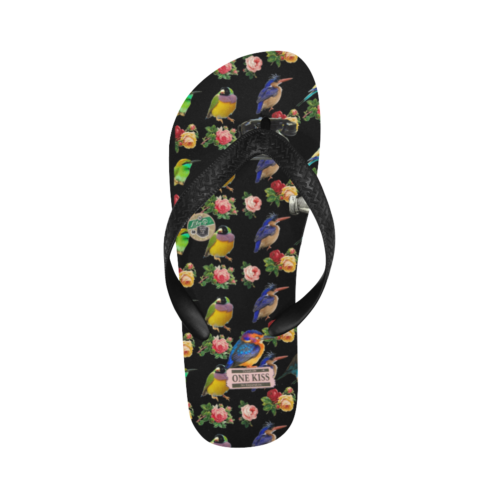 All the Birds and Roses and a Creepy Doll Flip Flops for Men/Women (Model 040)