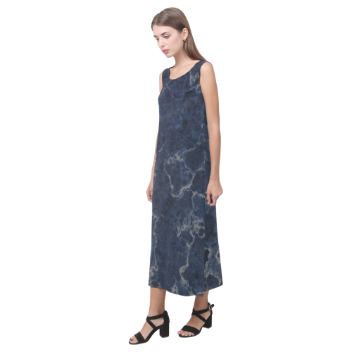 Marble Blue Phaedra Sleeveless Open Fork Long Dress (Model D08)