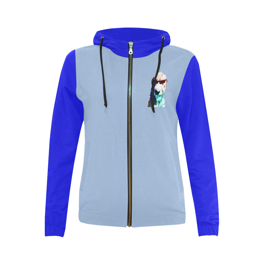 Coolest People All Over Print Full Zip Hoodie for Women (Model H14)