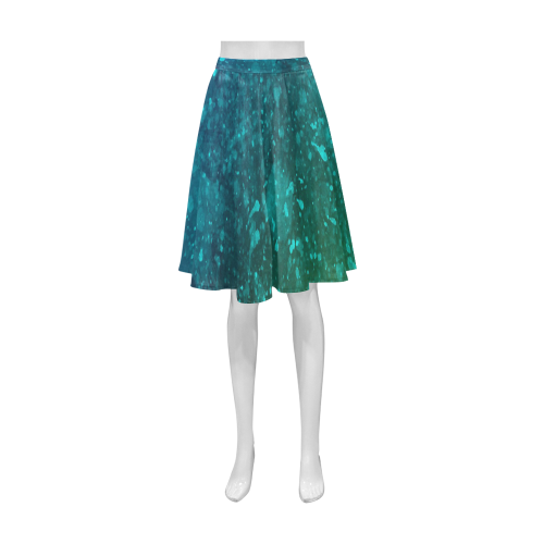 Blue and Green Abstract Athena Women's Short Skirt (Model D15)